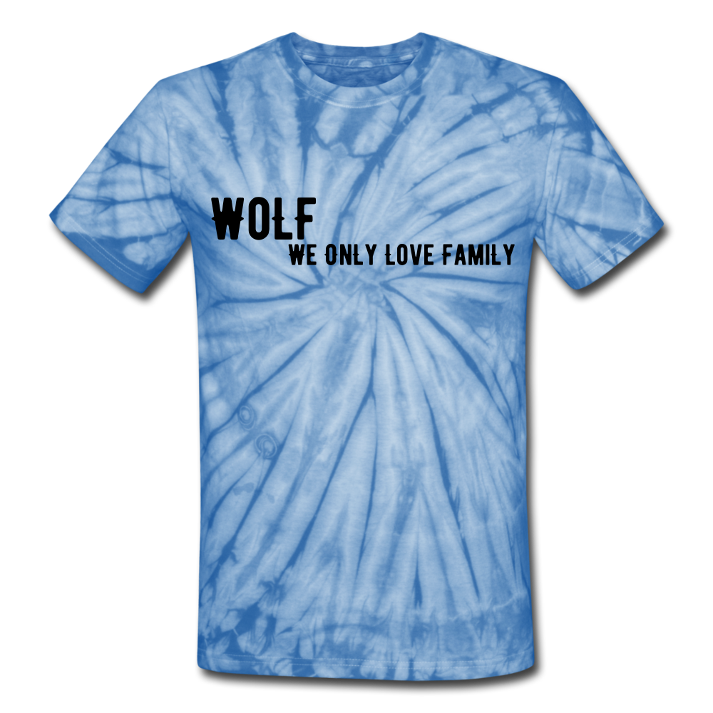 Unisex Tie Dye"WoLF Breakdown" T-Shirt - spider baby blue