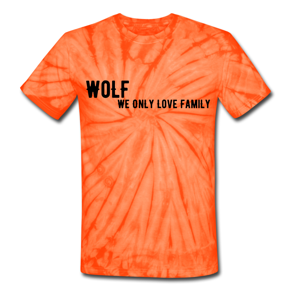 Unisex Tie Dye"WoLF Breakdown" T-Shirt - spider orange