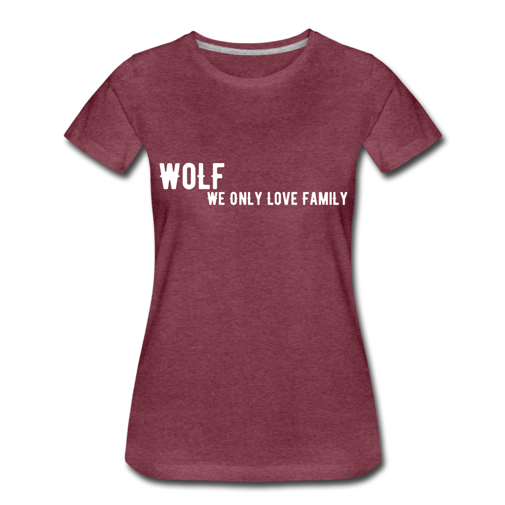 Women’s Premium "WoLF Breakdown" T-Shirt - heather burgundy