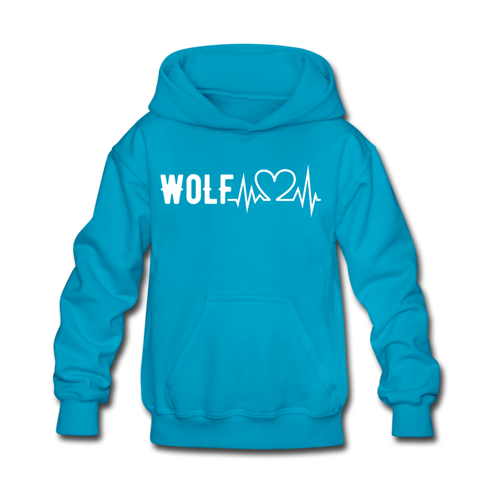 Kids' "WoLF line" hoodie - turquoise