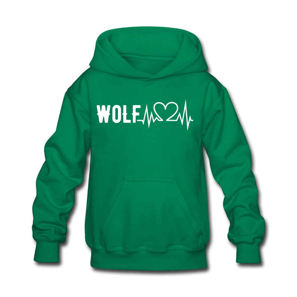 Kids' "WoLF line" hoodie - kelly green