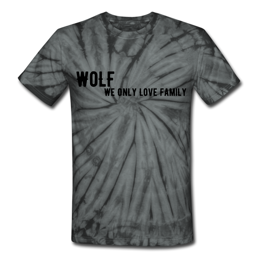 Unisex Tie Dye"WoLF Breakdown" T-Shirt - spider black