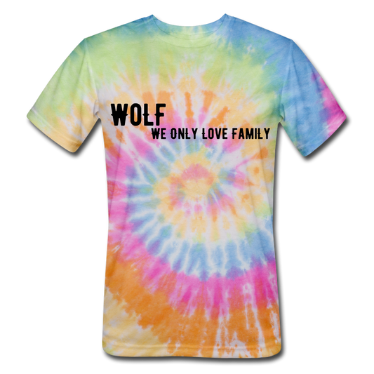 Unisex Tie Dye "WoLF Breakdown" T-Shirt - rainbow