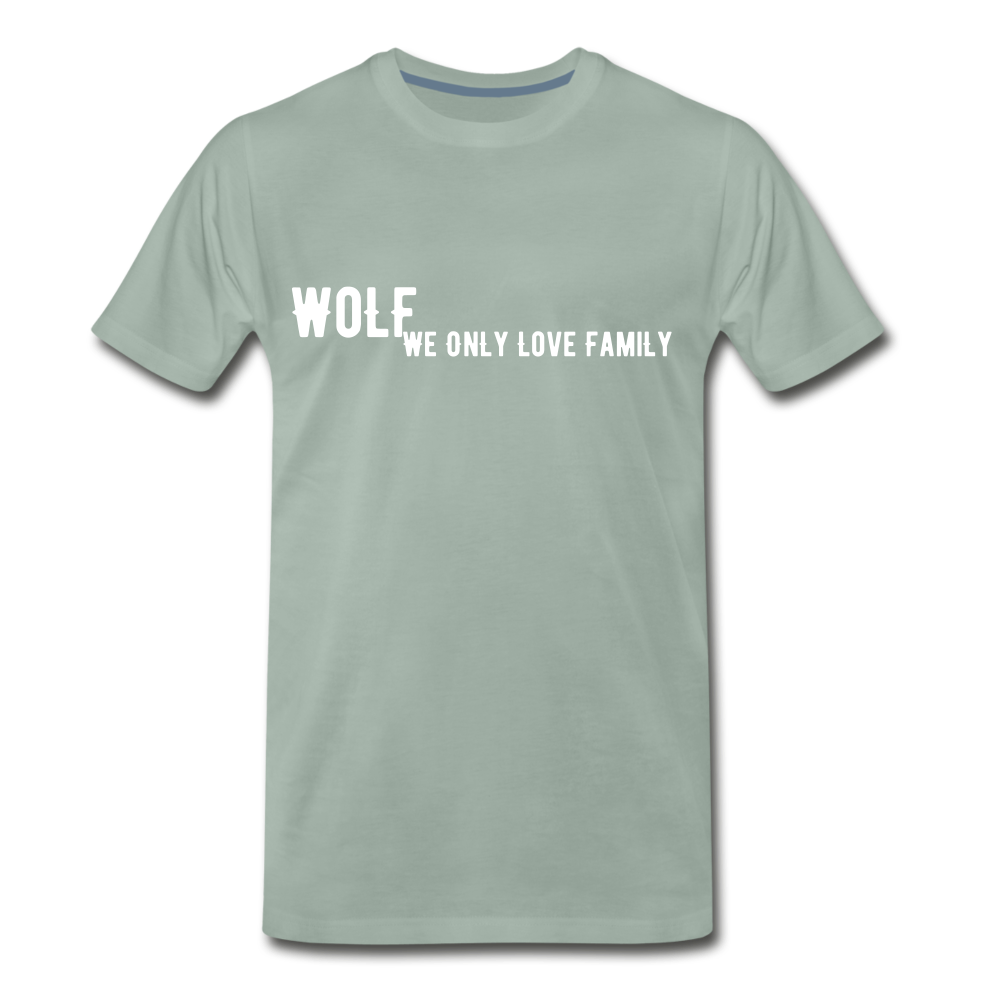 "Men's Premium WoLF Break Down T-Shirt" - steel green