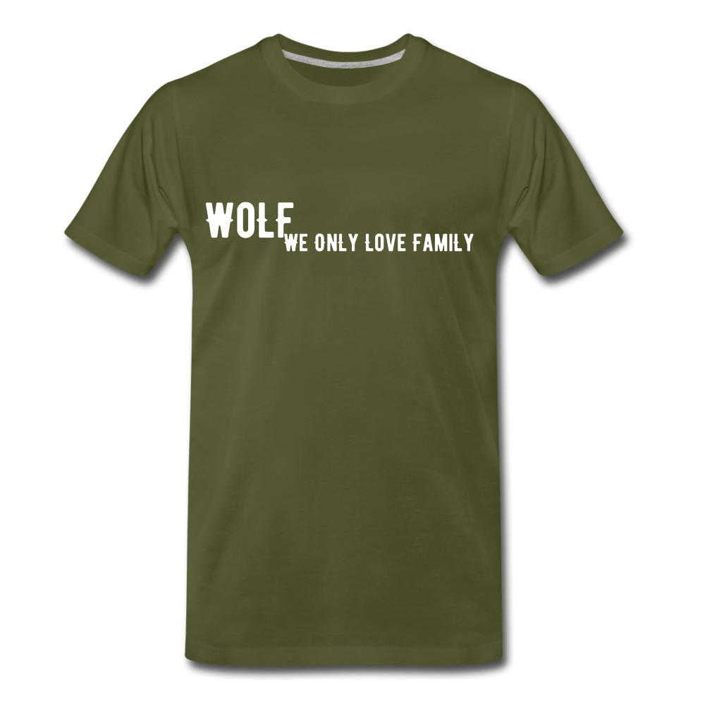 "Men's Premium WoLF Break Down T-Shirt" - olive green